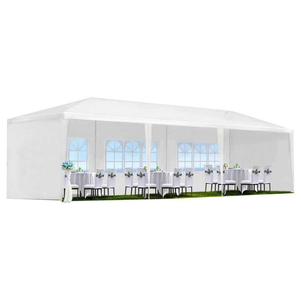 20′L × 10′W × 8.2′H Outdoor Waterproof Canopy Gazebo Patio Party Tent with 4 Window Sidewalls, 2 Zipper Walls for Wedding, Backyard Event & Temporary