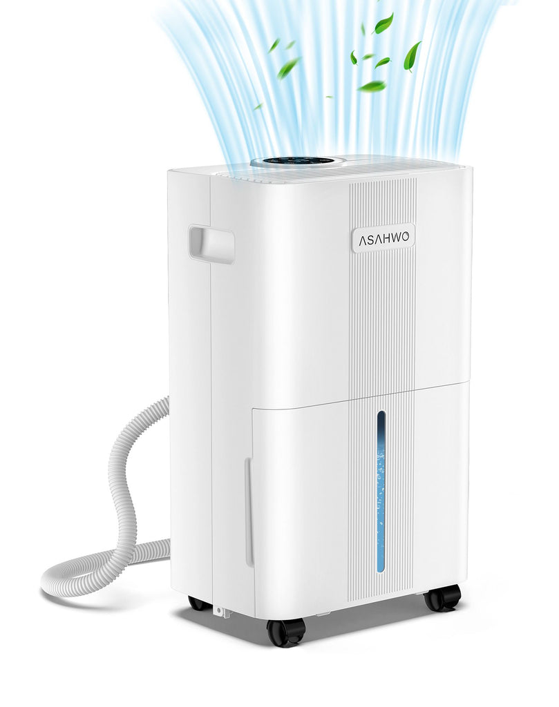 21 pt. 1600 sq. ft. Dehumidifier in. White with Bucket and Drain Hose for Basement, Garage and Damp Rooms