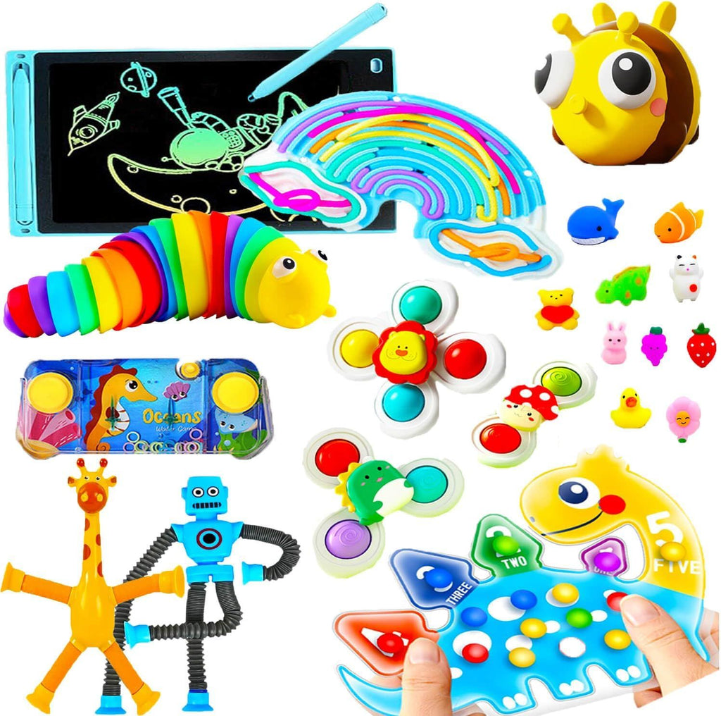 21Pcs Fidget Sensory Toys for Kids Ages 3-12, Stress Relief & Travel Toys