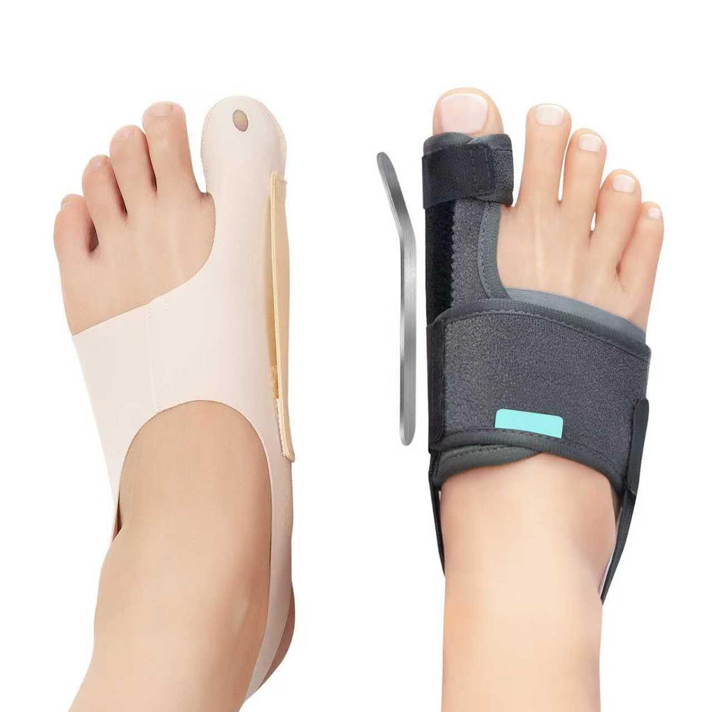 24-Hour Bunion Corrector Set – Day & Night Toe Alignment System, Soft Walking Sleeve + Night Splint for Sleeping, Big Toe Pain Relief & Gradual Support for Men & Women 2 Pairs