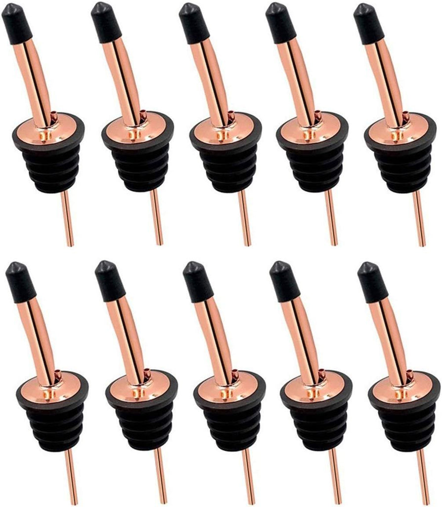 24 Pack Liquor Pour Spouts Set Stainless Steel bottle spout and Liquor Pourers Dust Caps Covers Rose Gold