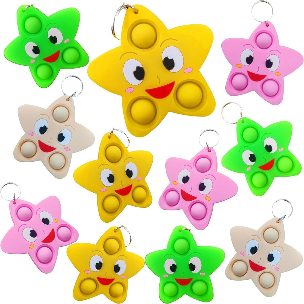 24 Packs Christmas Mini pop Sensory Fidget Gifts Kids Wish Party Favors Supplies and Classroom Students Prize 24 Stars