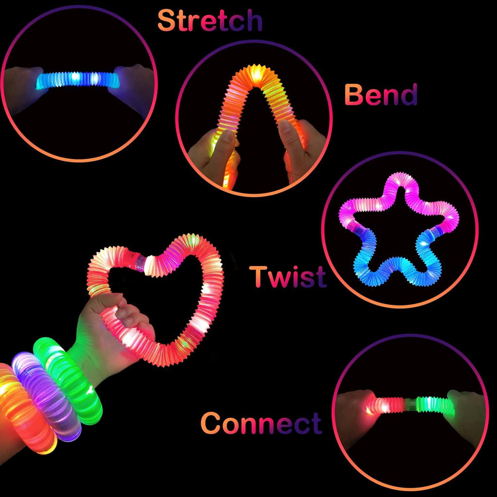 24 PCS Light Up Party Favors Supplies for Kids 4-8-12,Bulk Christmas Glow Sticks Bracelet Necklace Accessories for Toddlers