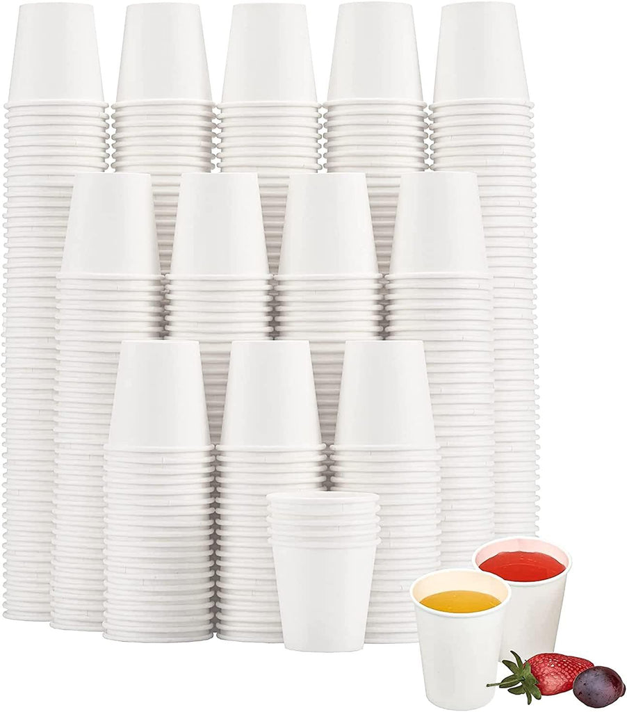 2400 Pack 3 oz Paper Cups, Small Disposable Bathroom Mouthwash Cups, Mini White Paper Espresso Cups 3 Ounce for Parties, Bathroom, Picnics, Travel and Events