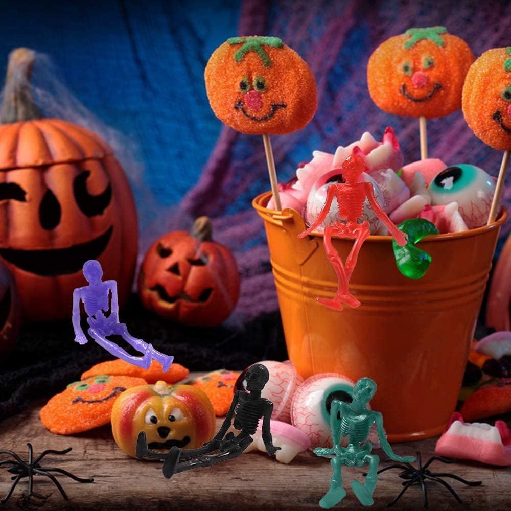 24PCS Halloween Stretchy Skeleton Toys Squishy Skeleton Toys