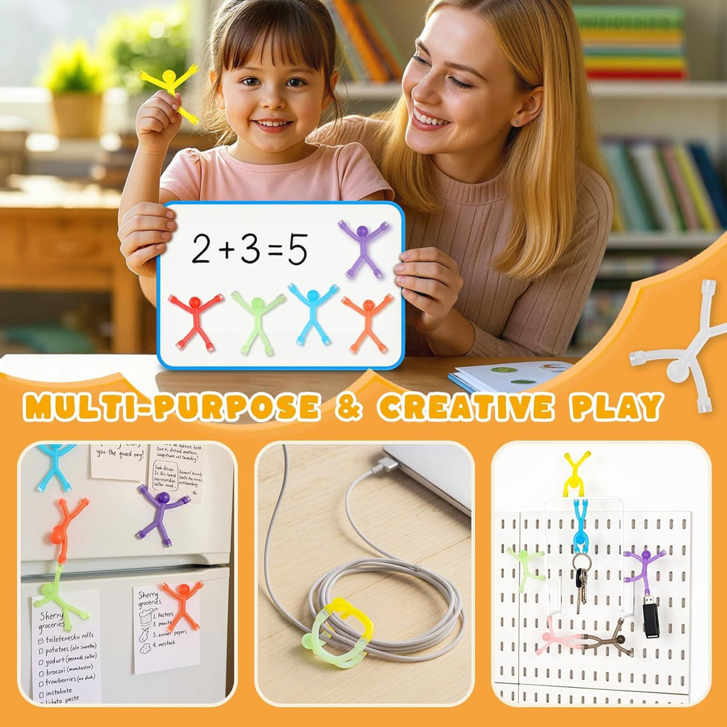 24PCS Magnetic People, Magnet Men with White Board Fridge Magnets Sensory Fidget Toys
