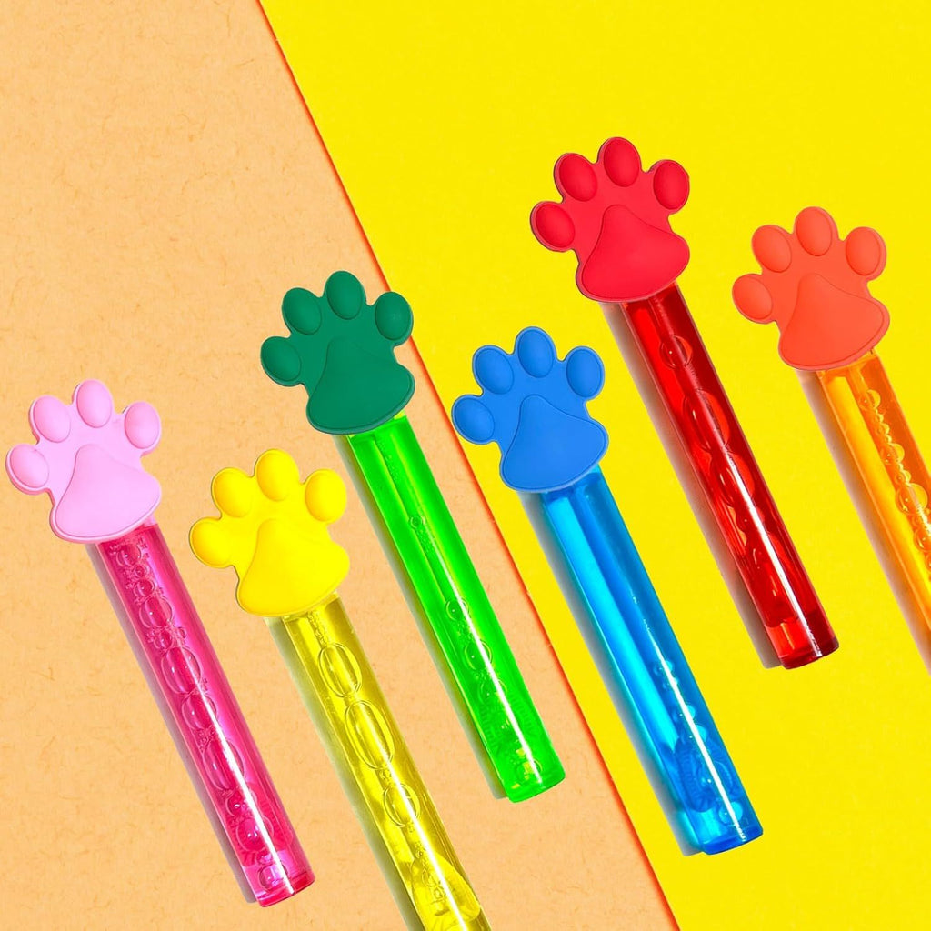 24Pcs Paw Print Bubble Wand Bubble and Birthday Party Supplies