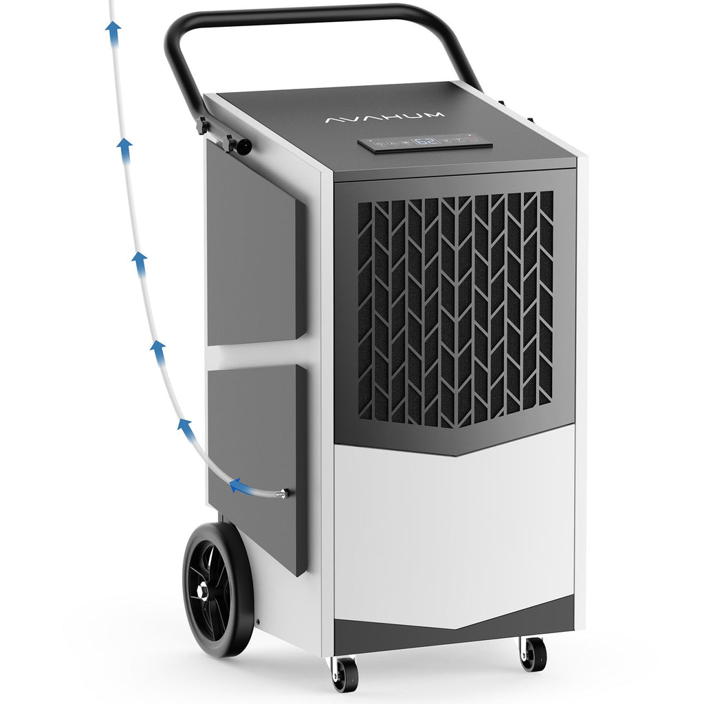 250 Pint Commercial Dehumidifier with Pump for Basements Industrial Grade Dehumidifiers 8000sqft 24H Timer Continuous Dehumidification Drain Hose