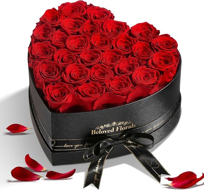 27 Preserved Flowers Rose Birthday Gifts for Women Her Mom Wife Girlfriend Grandma on Valentines Mothers Day Christmas Anniversary Romantic(Vivid Red)