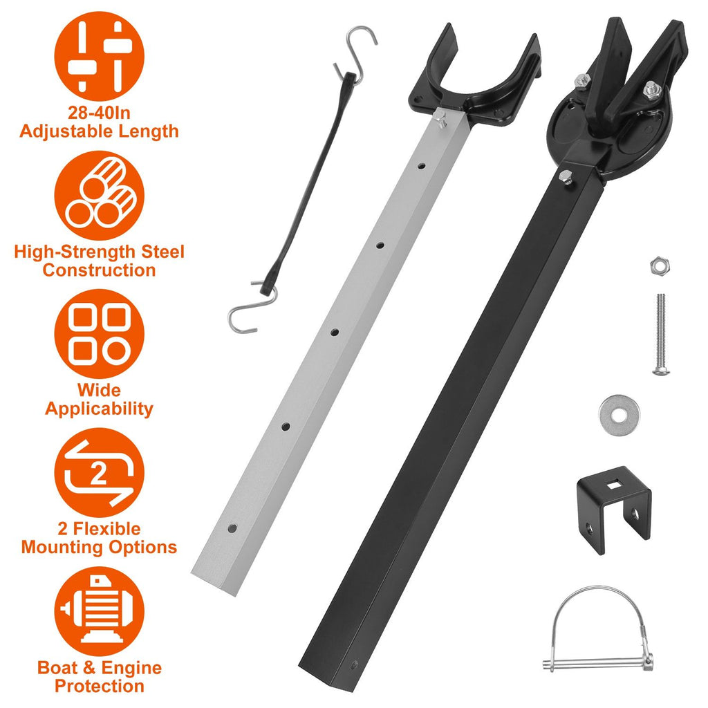 28-40In Adjustable Boat Transom Saver Transom Protector for Outboard Motor Shock Absorbing Boat Motor Support for Securing Engines Rollers Trailer Mounts