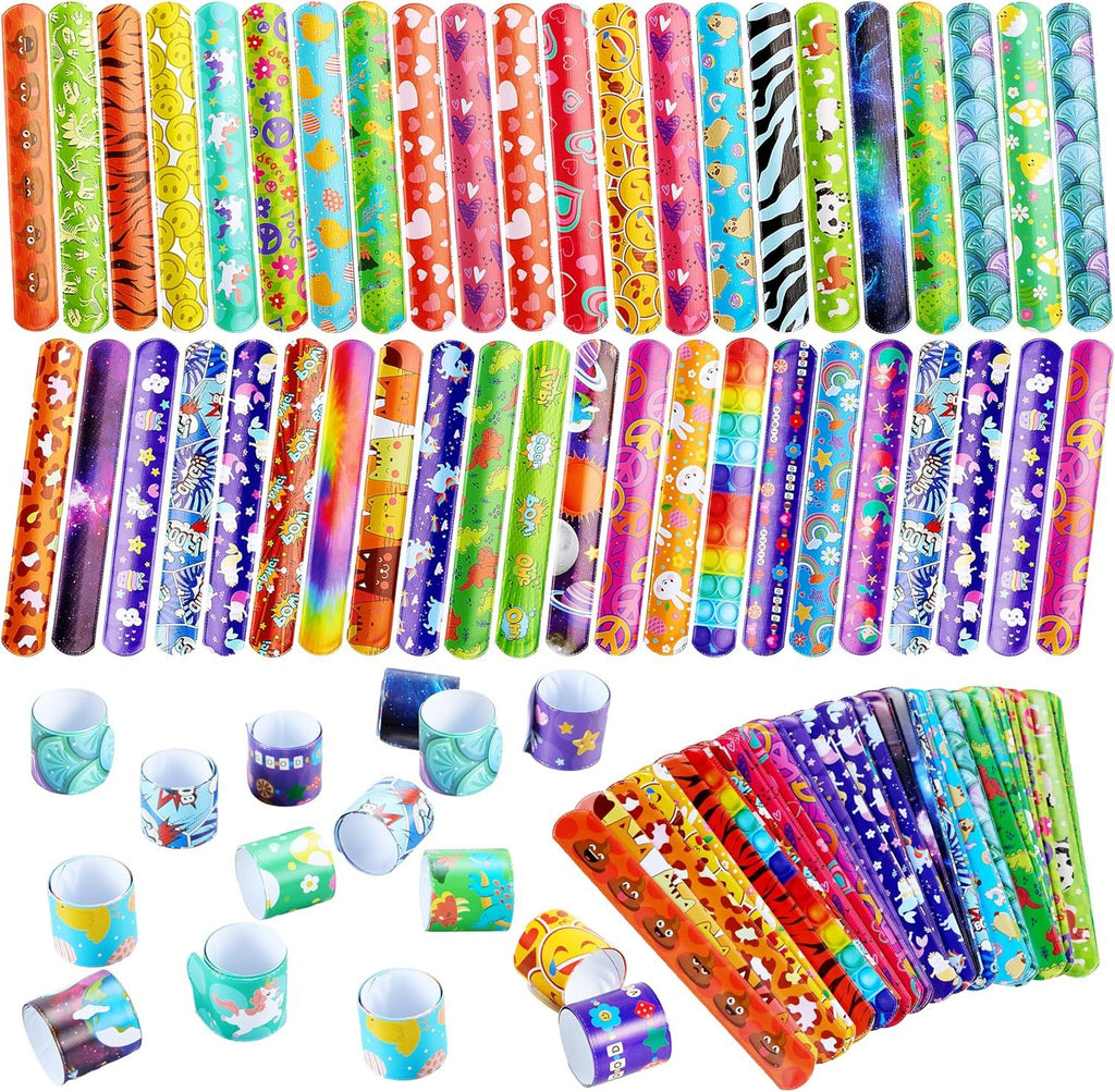 288 Pcs Slap Bracelets for Kids, Bulk Wristbands with Animals