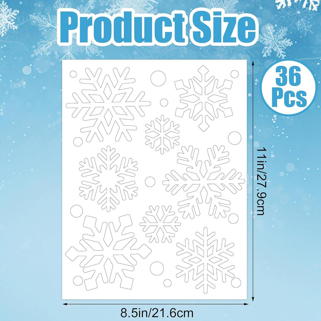 288 PCS Snowflake Paper Cutouts Winter Snowflake Shape Paper Cut Outs Card Stock Punch Out White Snowflakes for Bulletin Board Decoration Winter Christmas Classroom Home DIY Crafts Scrapbook Decor