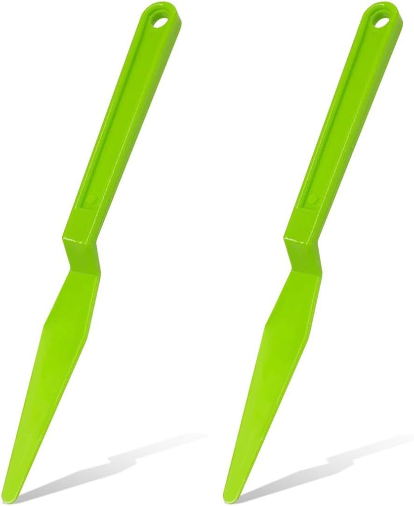 2PCS Car Window Tint Squeegee Tool, Flexible Shank Gasket Squeegee with Long Handle, Plastic Flat Lip Corner Scraper, Vinyl Wrap Squeegees for Auto Window Tinting Film Application (Green)