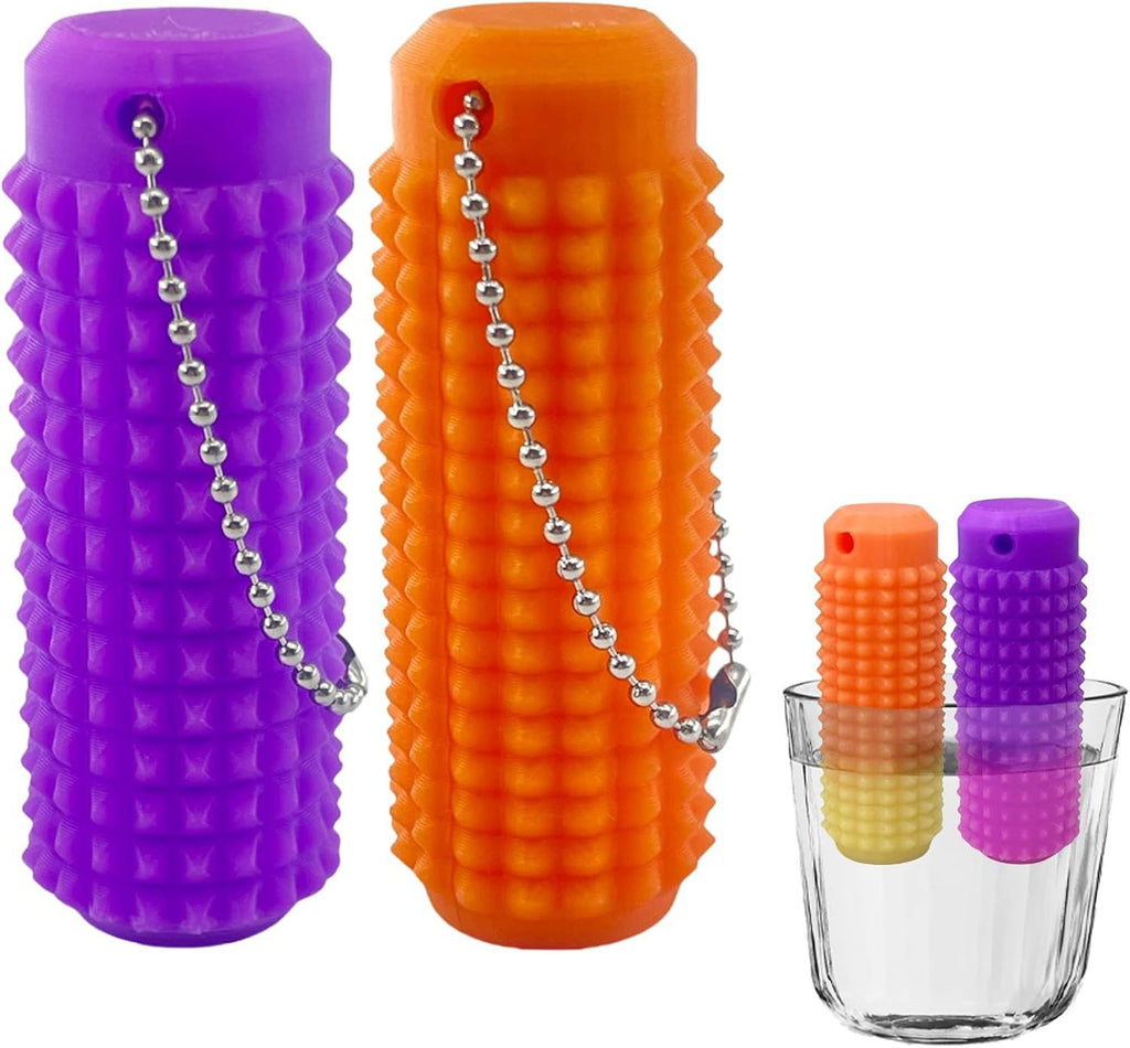 2PCS Little Ouchies Pain Fidget, Pocket Fidget Toy for Adults, Pain Stim Fidget, 3D Printed Venting Key Pendant, Spiky Grippie Stim Keychain Color-Changing