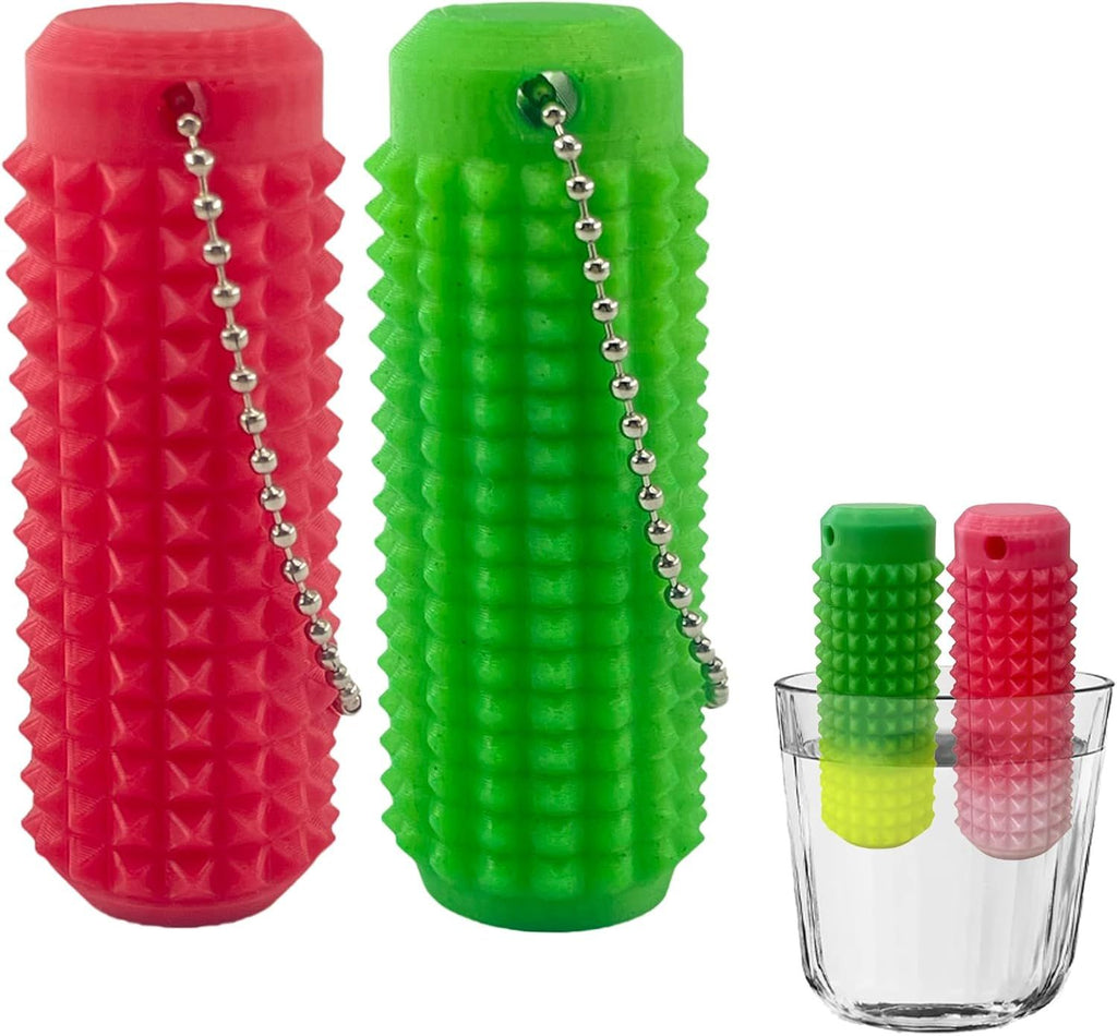 2PCS Little Ouchies Pain Fidget, Pocket Fidget Toy for Adults, Pain Stim Fidget, 3D Printed Venting Key Pendant, Spiky Grippie Stim Keychain Color-Changing