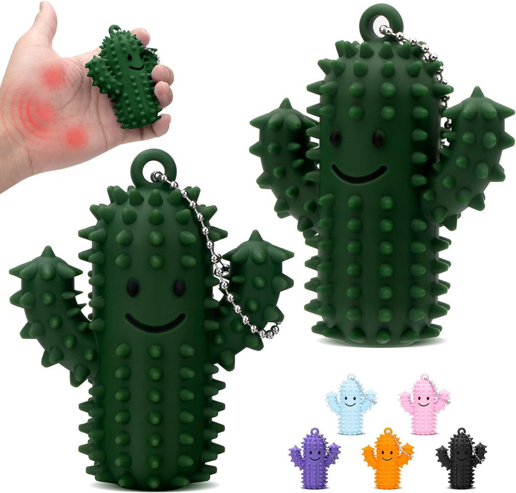 2Pcs Little Ouchies Pain Fidget, Silicone Cactus Pain Stim Fidget Toy for Adults, Little Ouchies Grippie Spiky Stim Tool Keychain for Hard Spiky Sensory Toys Anxiety Relief Fun Gifts