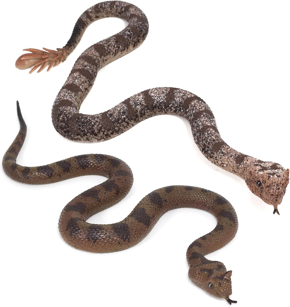 2Pcs Rubber Snakes Fake Snake Lifelike Rubber Snake - Keep Birds Away for Garden Scare Birds Prank April Fools