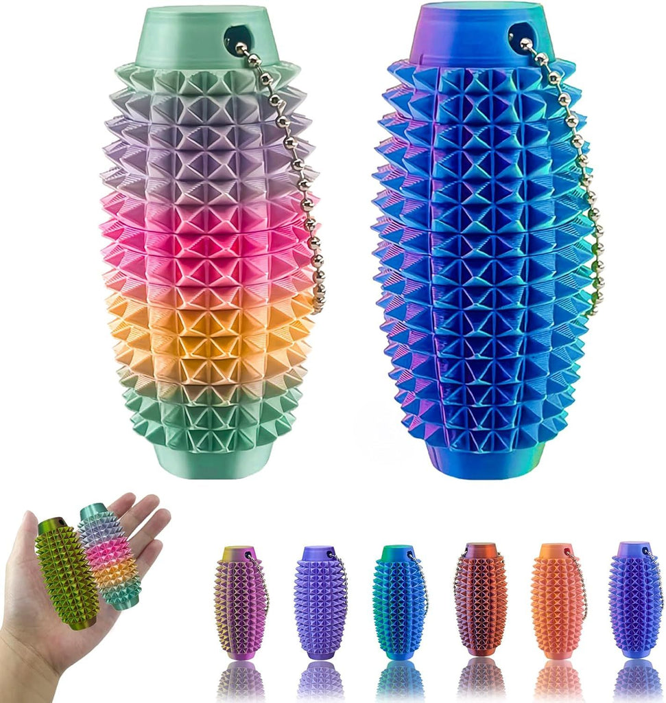 2PCS Upgrade Little Ouchies Pain Stim Fidget, 3D Printed Fidget Toys Anxiety Relief Items, Grippie Stim Keychain, Stim Toys for Autistic Adults, Hard Spiky Sensory Toys, Novelty Gifts for Friends