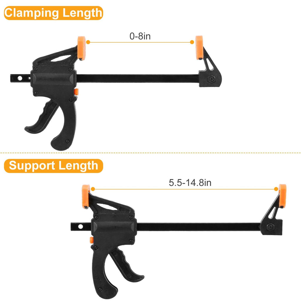 2Pcs Wood Working Bar F Clamp Grip Quick Grip Ratchet Release Squeeze Clamps For Carpentry DIY Woodwork