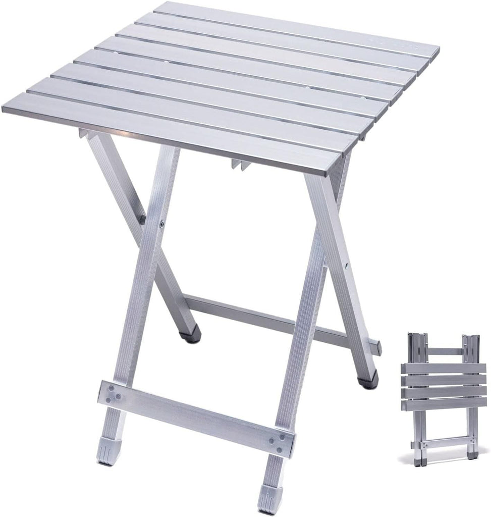 3 in 1 Folding Camping Table, Stool, and Footrest, Lightweight Portable up to 300 LBS, Easy to Carry for Beach, Fishing, Trip, Picnic, Lawn, Concert Outdoor