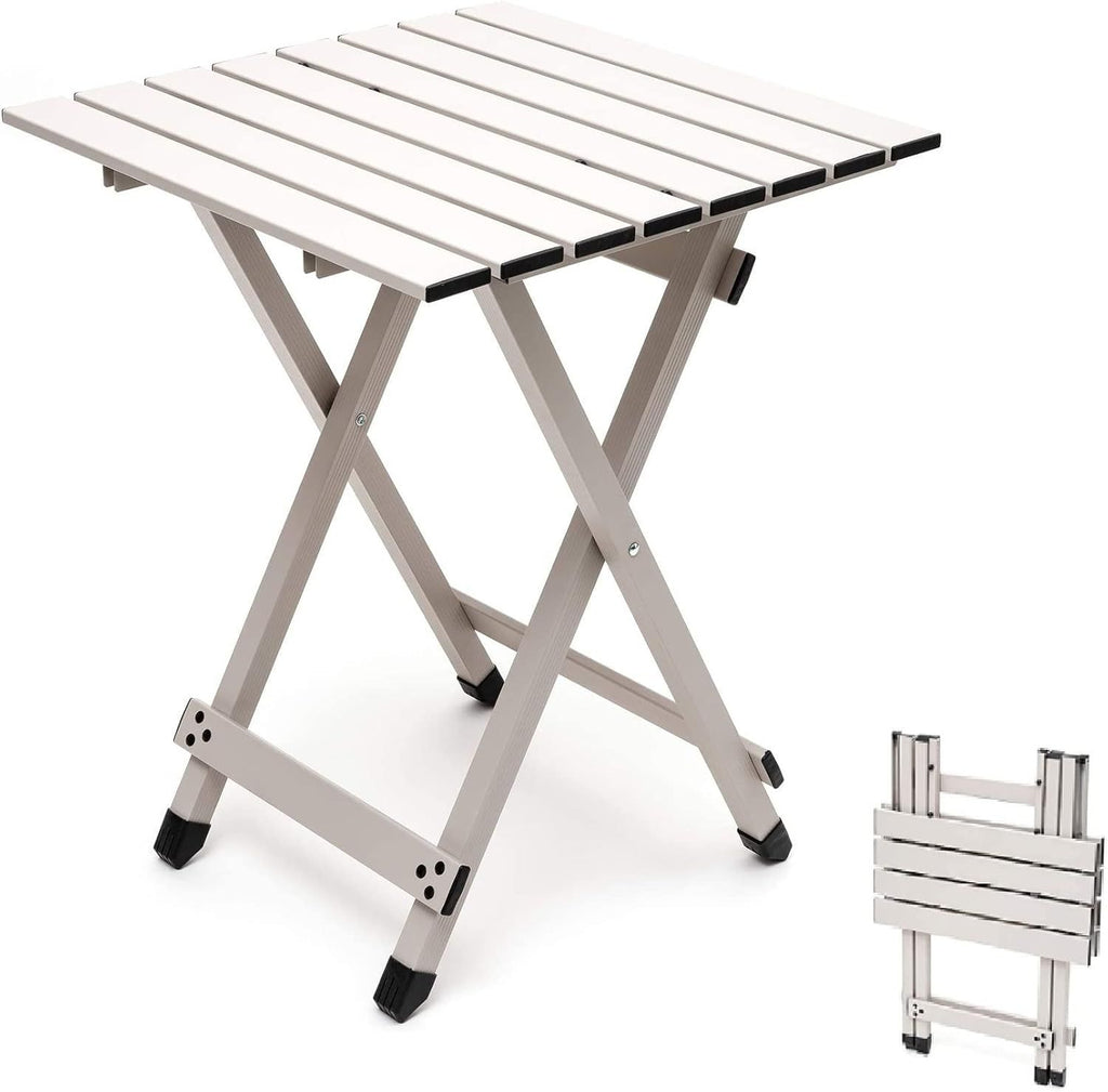3 in 1 Folding Camping Table, Stool, and Footrest, Lightweight Portable up to 300 LBS, Easy to Carry for Beach, Fishing, Trip, Picnic, Lawn, Concert Outdoor