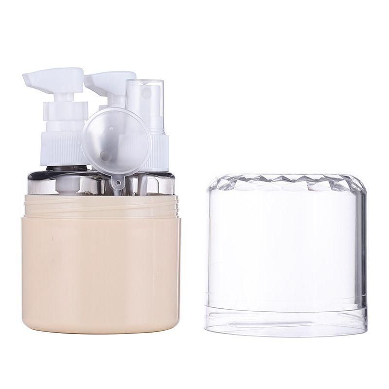 3-in-1 Travel Dispensing Bottle, Integrated Press Lotion & Spray Bottle, Portable Vacuum Cosmetic Refill Container