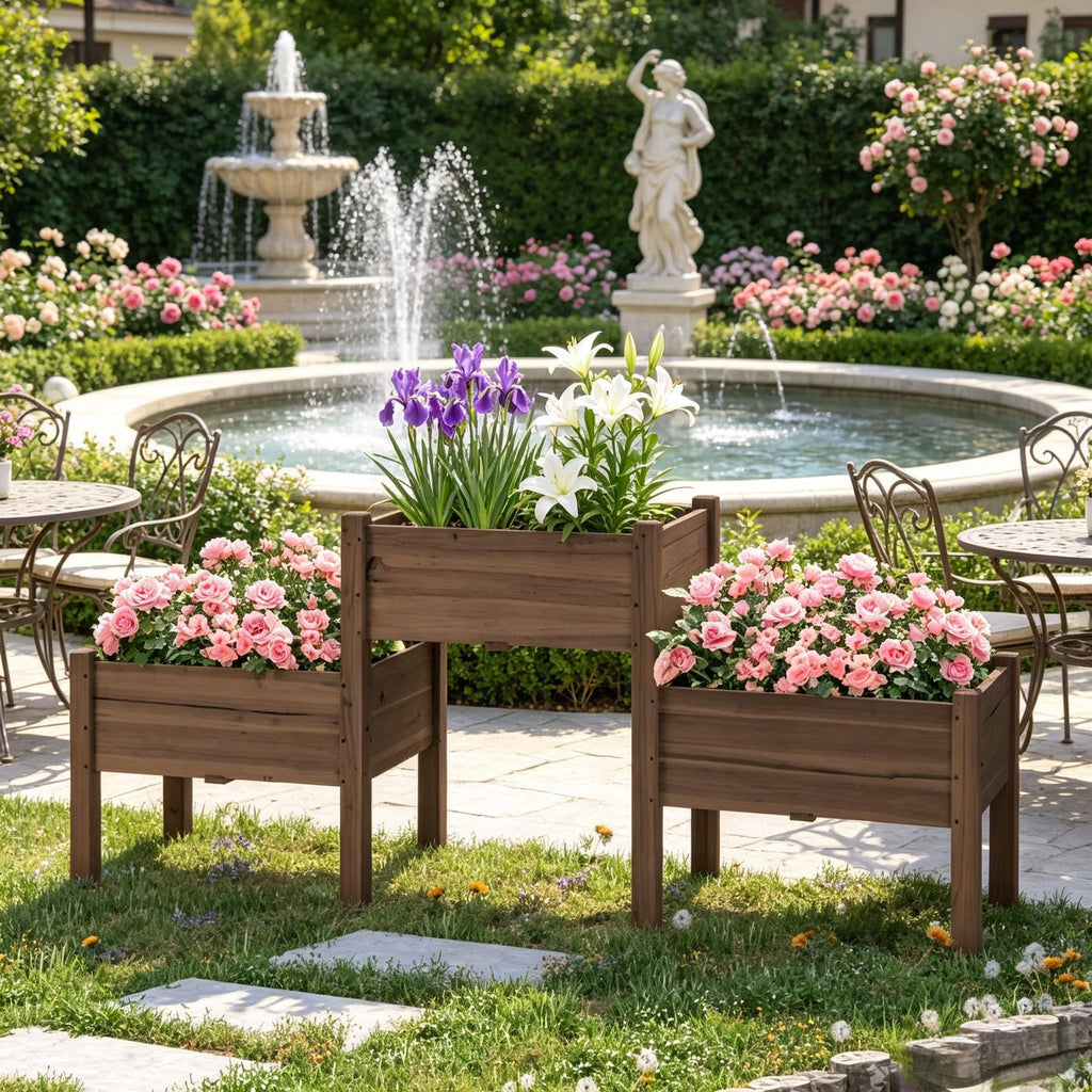 3-layer elevated garden bed 73 inches x 18 inches x 32 inches vegetable flowerpot herbaceous flower garden outdoor flowerpot