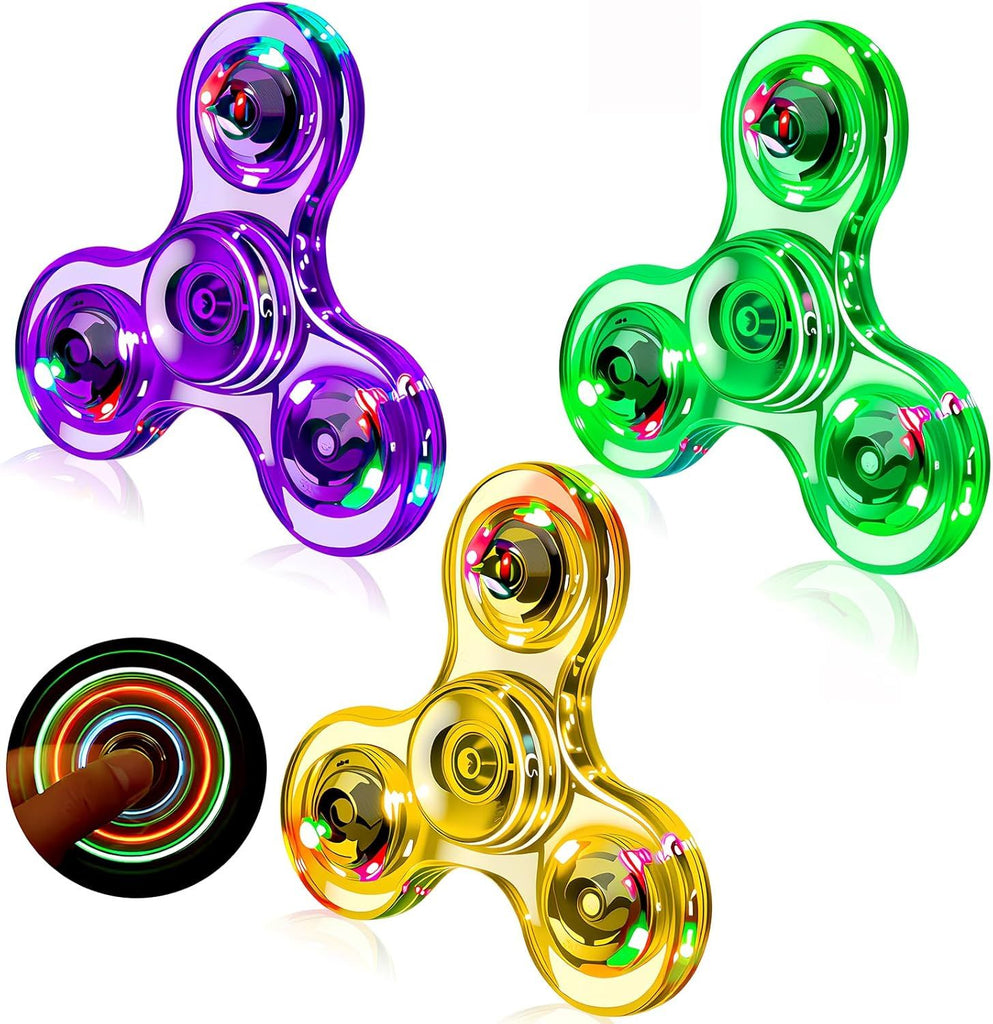 3 Pack LED Light Up Fidget Spinners Stocking Stuffers