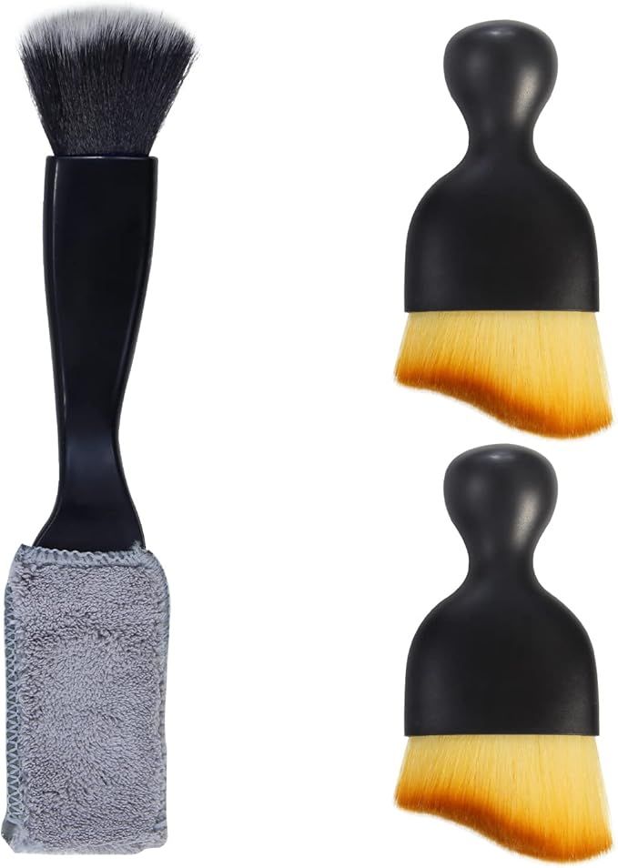 3 PCS Car Interior Detail Dust Brush, Soft Car Interior Detailing Kit Tools,Dash Duster Brush for Auto,Truck nterior Cleaning