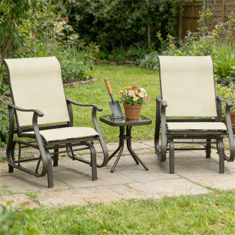 3-Piece Tavern Set, Terrace Chair, Garden Set, Beige