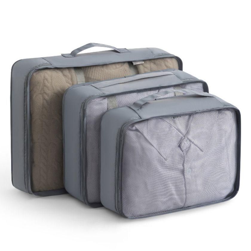 3-Piece Travel Storage Bags, Waterproof & Breathable Clothing Organizer Pouches, Luggage Garment Sorting Packing Bags