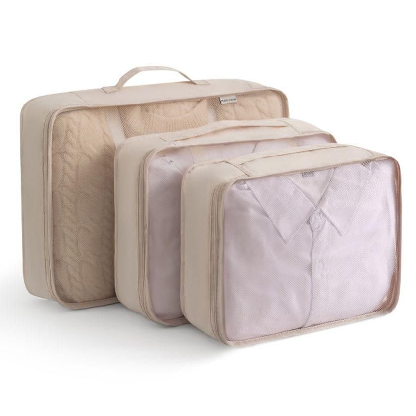 3-Piece Travel Storage Bags, Waterproof & Breathable Clothing Organizer Pouches, Luggage Garment Sorting Packing Bags