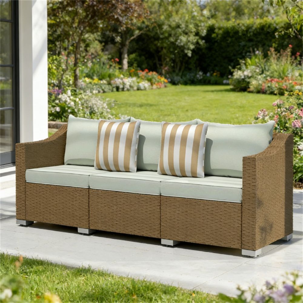 3 terrace sofas, outdoor double sofa, light gray