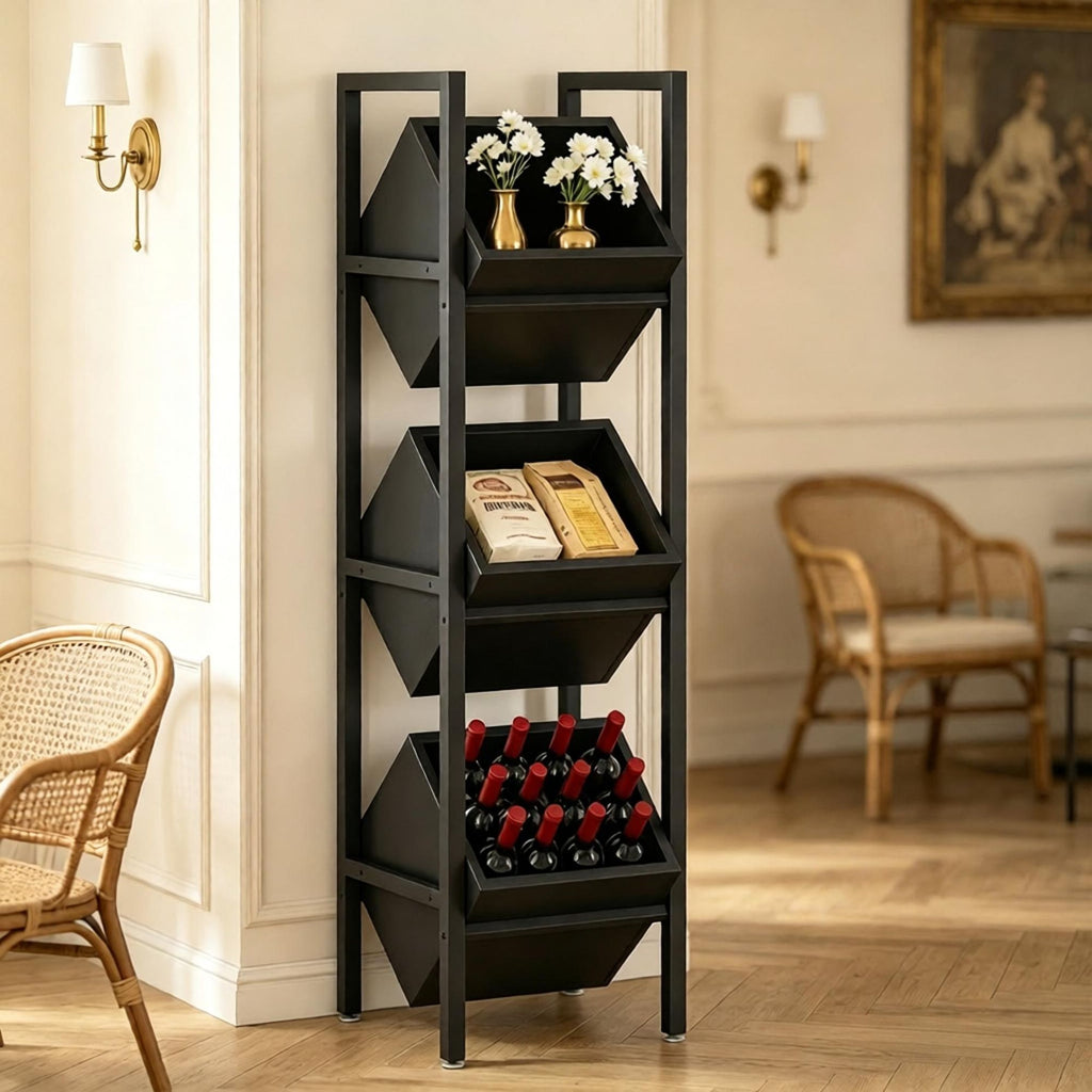 3-Tier Freestanding Wooden Wine Rack Storage Stand for Kitchen And Cellar Eco-Friendly Wine Holder Organizer