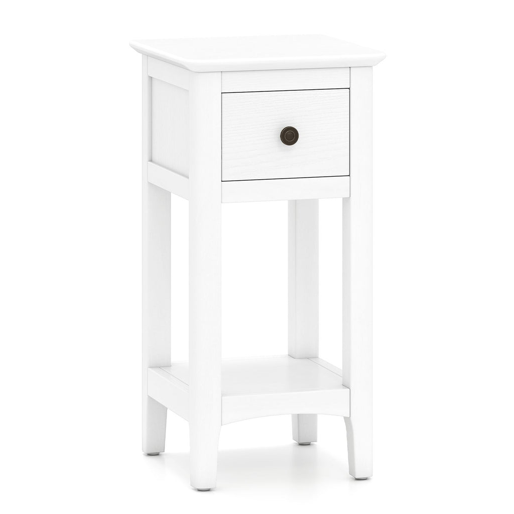 3-Tier Nightstand with Drawer and Open Storage Shelf
