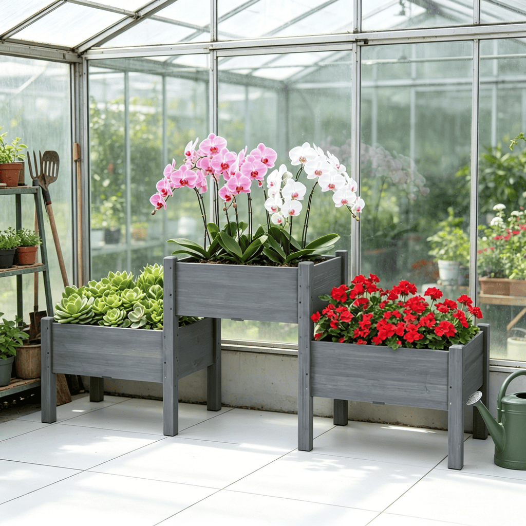 3 Tier Raised Garden Bed Freestanding Planter Box for Vegetables Herbs Flowers - Vertical Gardening Space Saver