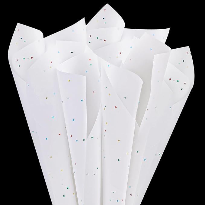30 Sheets Gift Bag Tissue Paper, 20 x 14 Inch Tissue Paper for Gift Bags, White Glitter Tissue Paper for Gift Wrap, Pack Bags, Filler Flower, DIY Project, Art Crafts, Birthday Wedding Decor