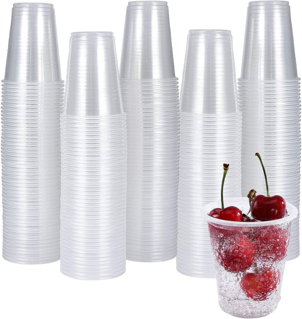 300 Pack 5 OZ Clear Plastic Cups,Disposable Mouthwash Cups,5 Ounce Cold Party Drinking Tumblers Ideal for Whiskey, Drinking Tasting, Food Samples
