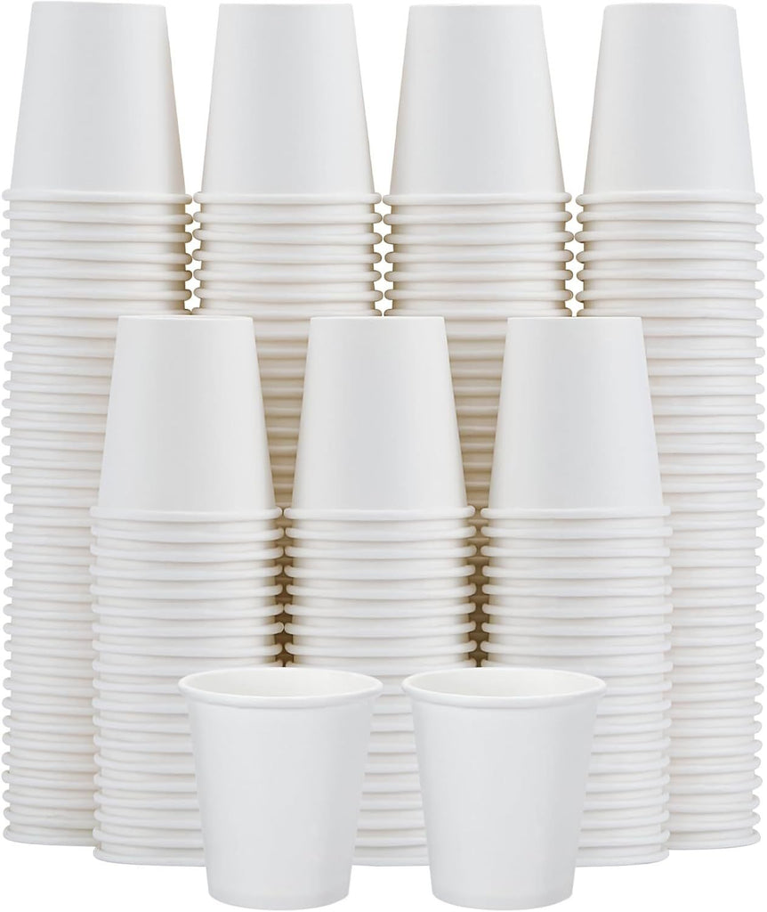 [300 Pack 5 oz Mini Paper Cups White, Small Mouthwash Cups 5 OZ, Disposable Bathroom Cups 5 Ounce for Supermarket, Birthday Party, Travel, Events, Picnic, BBQ