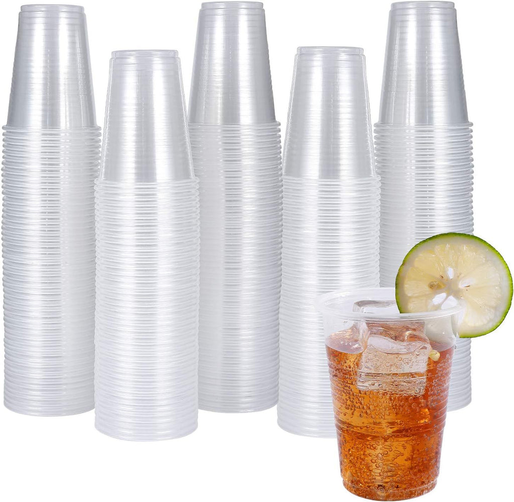 300 Pack 9oz Clear Plastic Cups, Disposable Mouthwash Cups, Ideal for Whiskey, Drinking Tasting, Food Samples