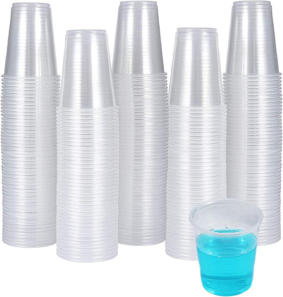 300 Pack Clear Plastic Cups, Disposable Bathroom Mouthwash Cups, Small Plastic Espresso Tumblers Ideal for Drinking Tasting, Food Samples