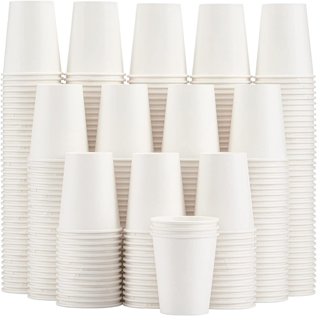 300 Pack Paper Cups 8 oz, Disposable Coffee Cups, Paper Coffee Cups 8 oz, White Hot/Cold Beverage Drinking Cup for Water Juice or Tea, Office Party Home Travel