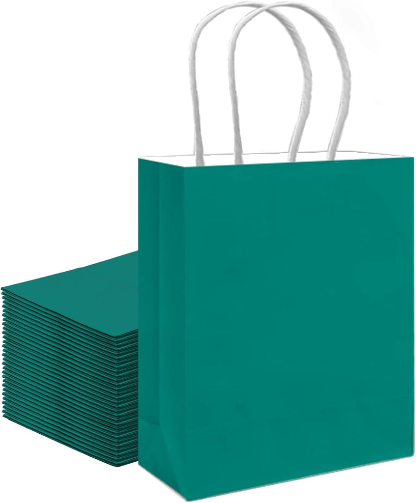 30PCS Medium Gift Bag with Handles Bulk 11"x5"x8" Gift Bags Deep Green Bags Multiple Uses (Medium Size)