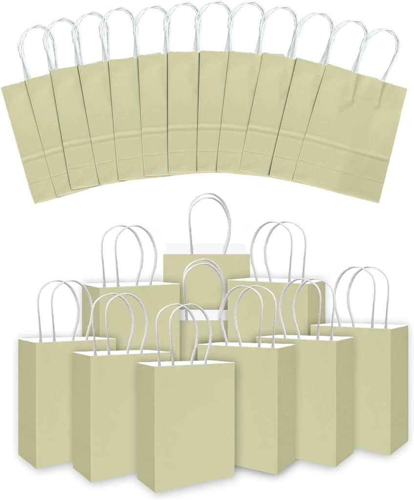 30PCS Medium Gift Bag with Handles Bulk 11"x5"x8" Gift Bags Eggshell Green Bags Multiple Uses (Medium Size)
