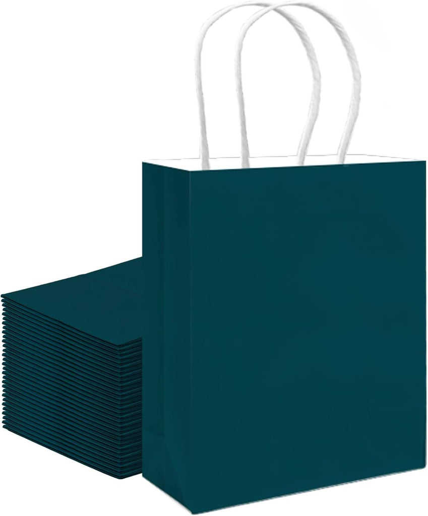 30PCS Medium Gift Bag with Handles Bulk 11"x5"x8" Gift Bags Green Blue Bags Multiple Uses (Medium Size)
