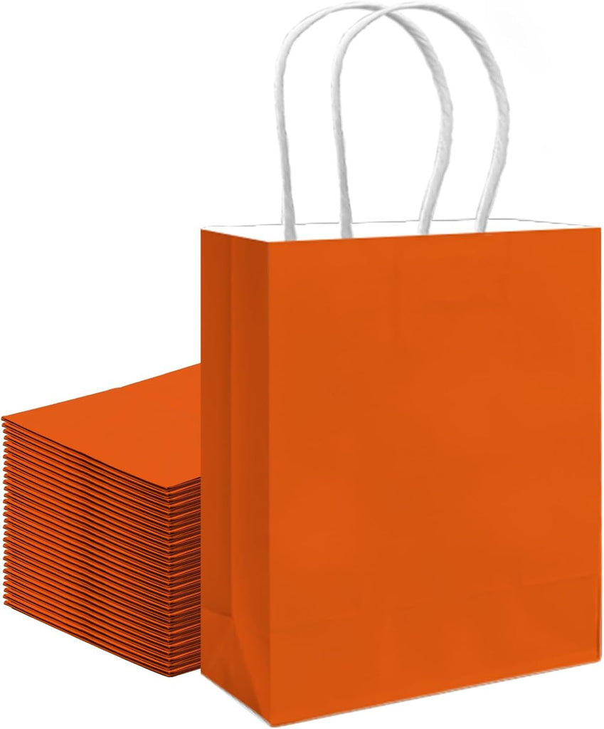 30PCS Medium Gift Bag with Handles Bulk 11"x5"x8" Gift Bags Orange Bags Multiple Uses (Medium Size)