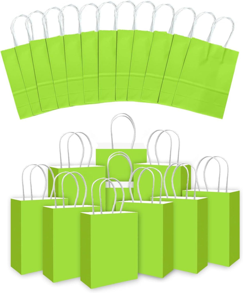 30PCS Medium Gift Bag with Handles Bulk 11"x5"x8" Gift Bags Plum Green Bags Multiple Uses (Medium Size)