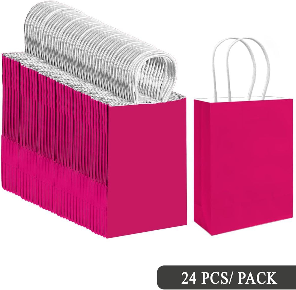30PCS Medium Gift Bag with Handles Bulk 11"x5"x8" Gift Bags Rose Pink Bags Multiple Uses (Medium Size)