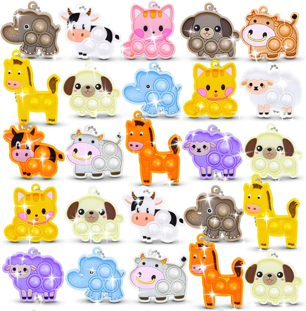 30pcs Party Favors for Kids Fidget Toys Bulk pop Keychain Stocking Stuffers