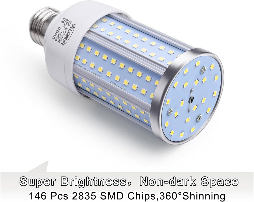 30W (200W Equivalent), Daylight, E26 Standard Base, LED Corn Light Bulb | 2-Pack